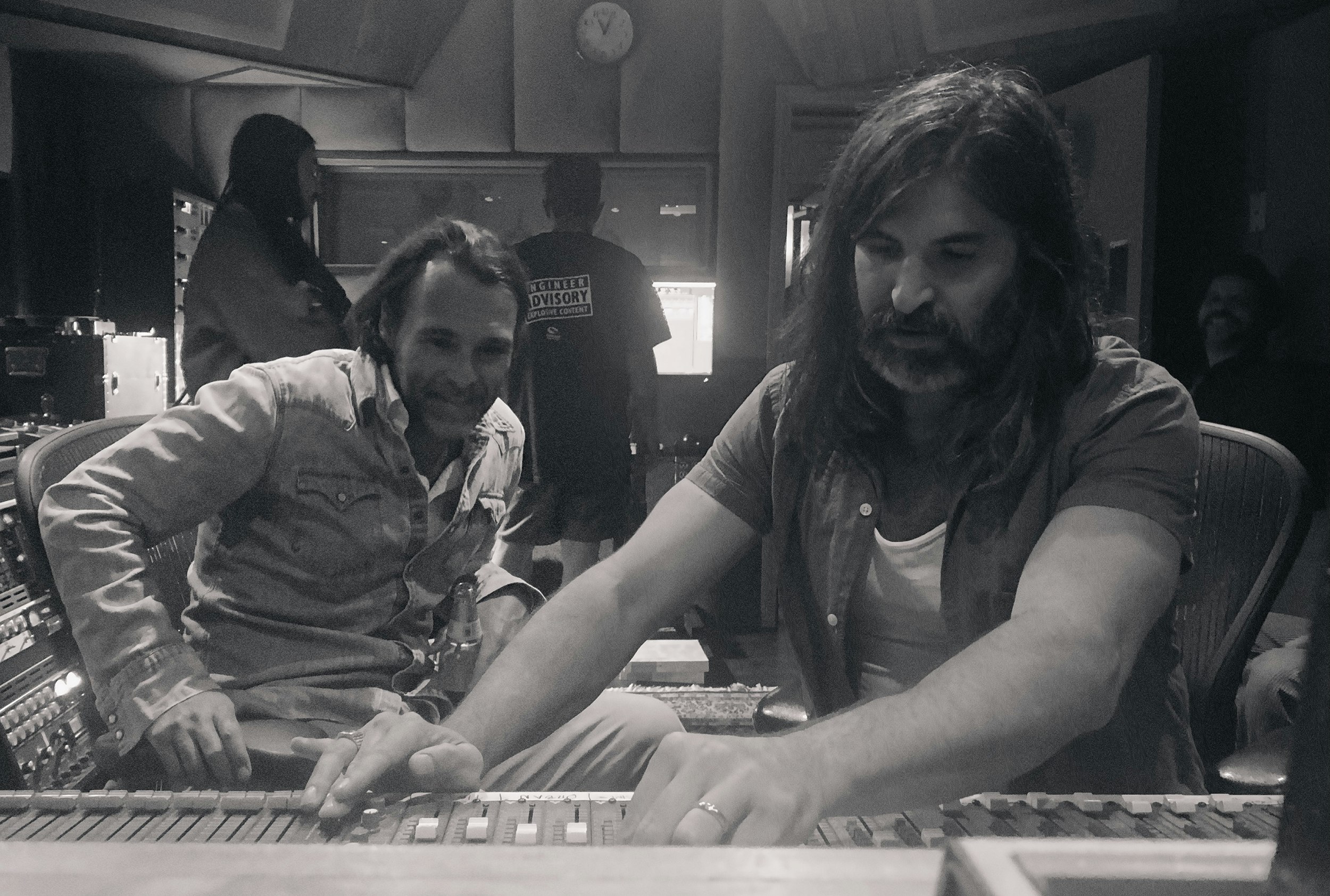 Rogê and Tommy Brenneck at the boards in Pasadena.